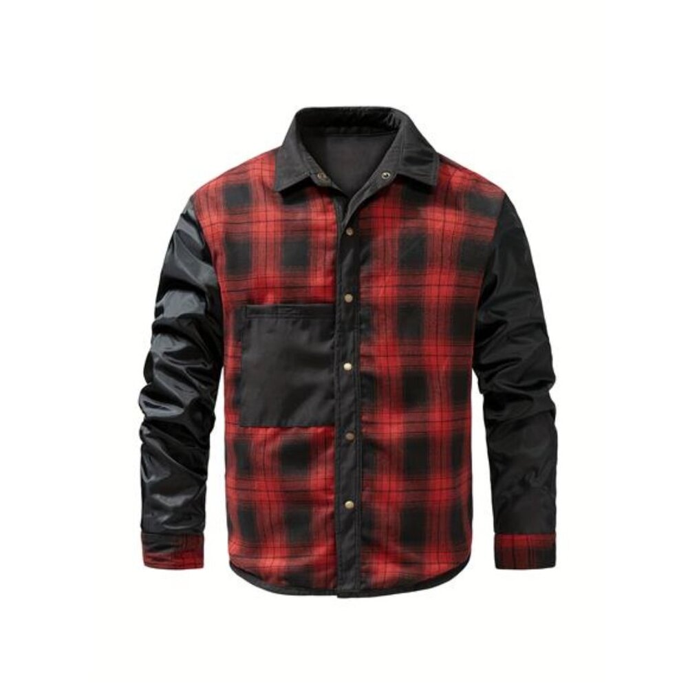 NWT Men's Black Flannel Lined Shirt Jacket Shacket | Quilted Workwear - Picture 6 of 6